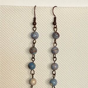 Handmade Elegant Blue Beaded Earrings